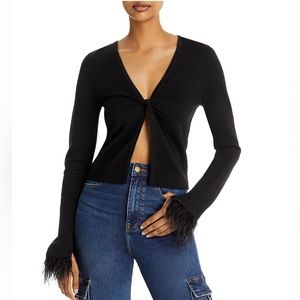 Twisted Feather black Trim Top Cardigan - Size S - NWOT
